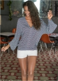 Venus Banded Hem Top in Turquoise Venus Banded Hem Top in Turquoise