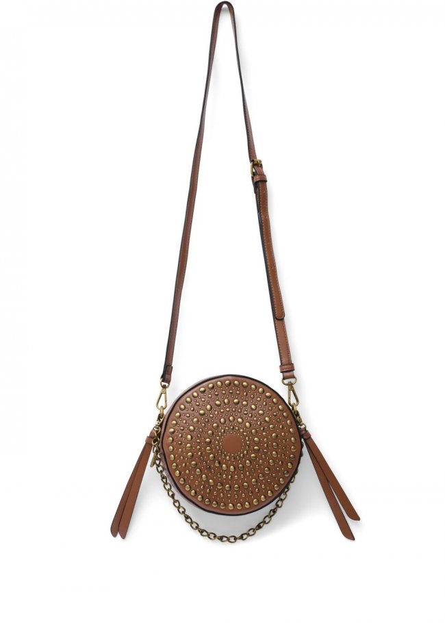 Venus Studded Round Crossbody in Cognac Venus Studded Round Crossbody in Cognac