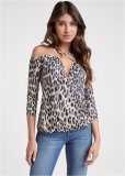 Venus Strappy Cold-Shoulder Top in Off White Multi Venus Strappy Cold-Shoulder Top in Off White Multi