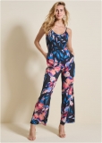 Venus Tropical Print Jumpsuit in Black Multi Venus Tropical Print Jumpsuit in Black Multi