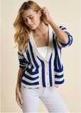 Venus VENUS | Knit Striped Cardigan in Blue Multi Venus VENUS | Knit Striped Cardigan in Blue Multi