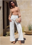 Venus Pleated Wide Leg Pants in Off White Venus Pleated Wide Leg Pants in Off White
