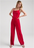 Venus Velvet Cowl-Neck Jumpsuit in Red Venus Velvet Cowl-Neck Jumpsuit in Red