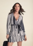 Venus Tie-Dye Mini Dress - Black & White Venus Tie-Dye Mini Dress - Black & White