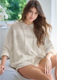 Venus Striped Knit Short Set - Off White Venus Striped Knit Short Set - Off White