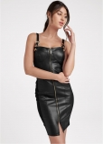 Venus Faux-Leather Buckle Dress - Black Venus Faux-Leather Buckle Dress - Black