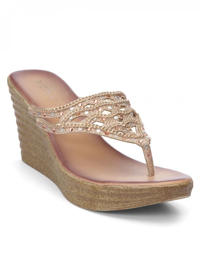 Venus Embellished Wedges in Gold Venus Embellished Wedges in Gold