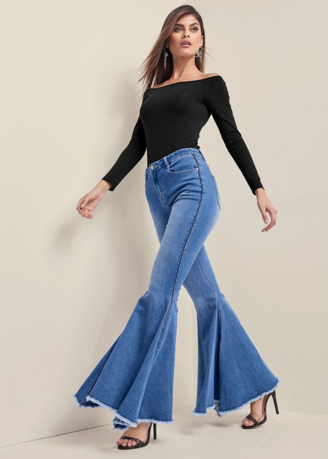 Venus Extreme Flare Jeans in Medium Wash Venus Extreme Flare Jeans in Medium Wash