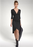 Venus Ruched Bodycon Midi Dress - Black Venus Ruched Bodycon Midi Dress - Black