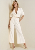 Venus Flare Leg Suiting Set in Off White Venus Flare Leg Suiting Set in Off White