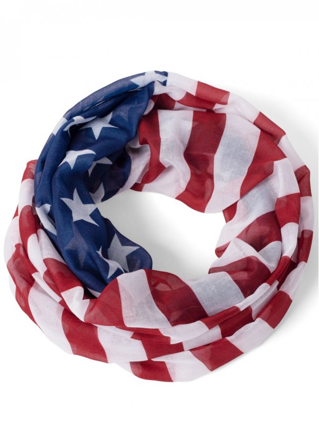 Venus Patriotic Infinity Scarf in Red Multi Venus Patriotic Infinity Scarf in Red Multi