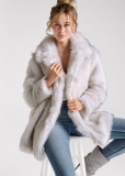 Venus Mid-Length Faux-Fur Coat in Grey Venus Mid-Length Faux-Fur Coat in Grey