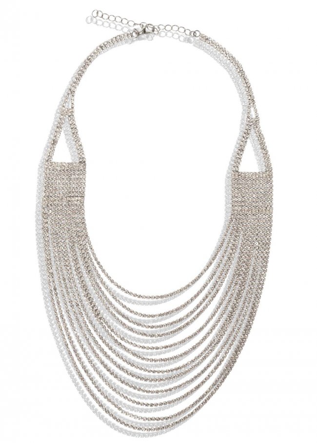 Venus Rhinestone Layered Necklace in Silver Venus Rhinestone Layered Necklace in Silver