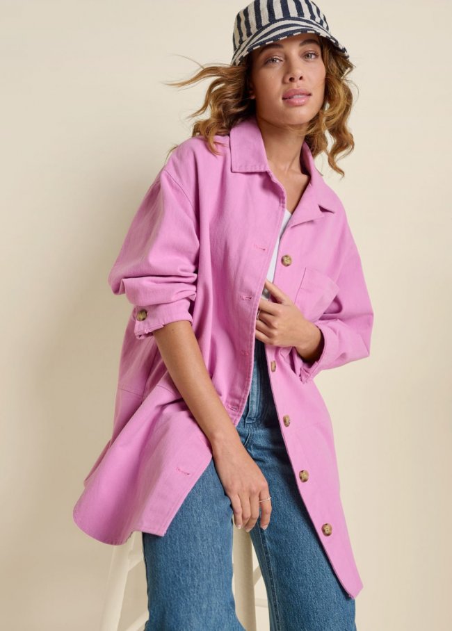 Venus Oversized Utility Shacket in Pink Venus Oversized Utility Shacket in Pink