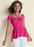 Venus Casual High-Low Top in Pink Venus Casual High-Low Top in Pink