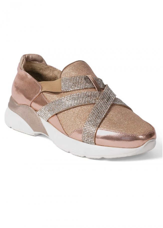 Venus Glitter Wedge Sneakers in Rose Gold Venus Glitter Wedge Sneakers in Rose Gold