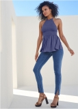 Venus Smocked Babydoll Top in Navy Venus Smocked Babydoll Top in Navy