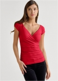 Venus Shape Embrace Surplice Top in Red Venus Shape Embrace Surplice Top in Red