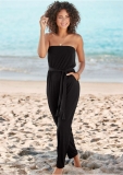 Venus Strapless Casual Jumpsuit in Black Venus Strapless Casual Jumpsuit in Black