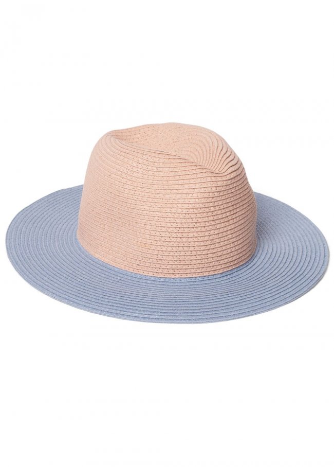 Venus Color-Block Straw Hat in Blush Multi Venus Color-Block Straw Hat in Blush Multi