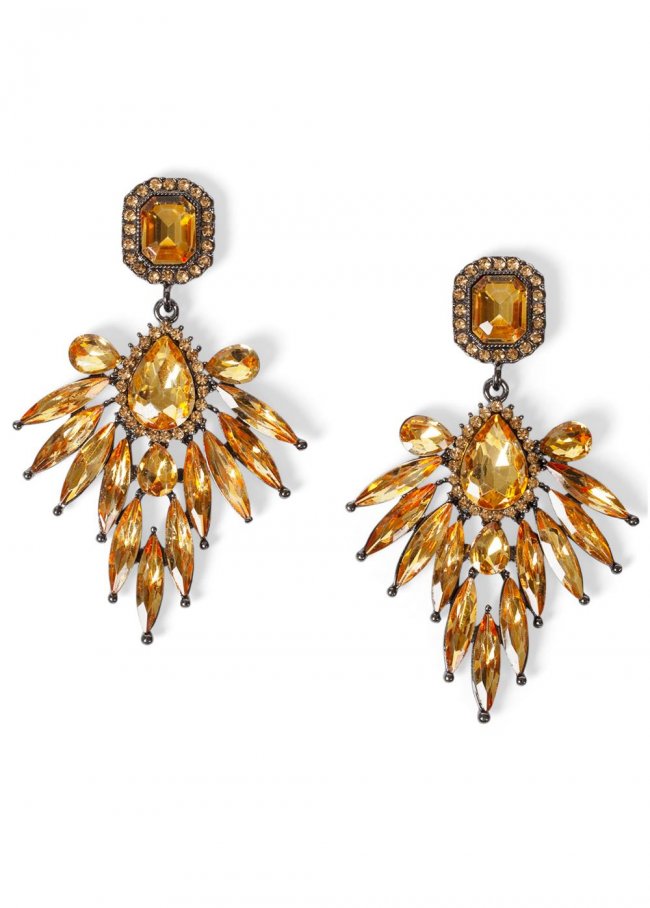Venus Embellished Drop Earrings in Champagne Venus Embellished Drop Earrings in Champagne