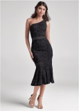 Venus One-Shoulder Lace Dress - Black Venus One-Shoulder Lace Dress - Black