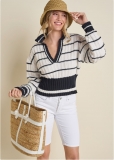 Venus VENUS | Collared V-Neck Sweater in Blue Multi Venus VENUS | Collared V-Neck Sweater in Blue Multi