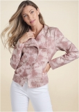 Venus Tie Dye Faux Suede Jacket in Pink Multi Venus Tie Dye Faux Suede Jacket in Pink Multi