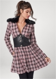 Venus Plaid Corset Coat in Black Multi Venus Plaid Corset Coat in Black Multi
