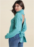 Venus VENUS | Open Back Turtle Neck in Aqua Venus VENUS | Open Back Turtle Neck in Aqua