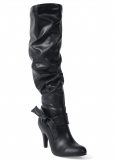 Venus Slouchy High Heel Bow Boots in Black Venus Slouchy High Heel Bow Boots in Black