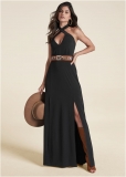 Venus Cross Neck Halter Dress - Black Venus Cross Neck Halter Dress - Black