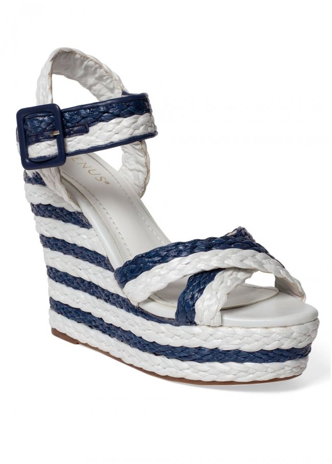 Venus Jess Wedges in Navy Multi Venus Jess Wedges in Navy Multi