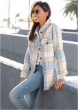 Venus Plaid Shacket in Blue Multi Venus Plaid Shacket in Blue Multi