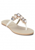 Venus Multi Color Stone Sandals in White Venus Multi Color Stone Sandals in White