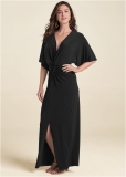 Venus Twist Front Maxi Dress - Black Venus Twist Front Maxi Dress - Black