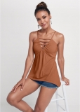 Venus Strappy Sleeveless Top in Brown Venus Strappy Sleeveless Top in Brown