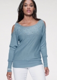 Venus VENUS | Cold-Shoulder Sweater in Blue Venus VENUS | Cold-Shoulder Sweater in Blue