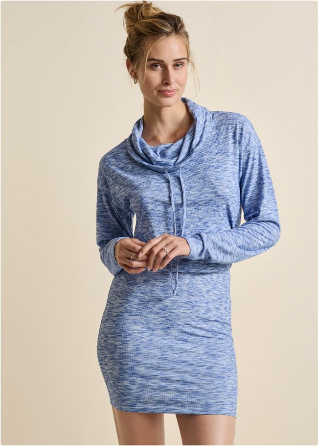 Venus Space Dye Rib Knit Dress in Blue Multi Venus Space Dye Rib Knit Dress in Blue Multi