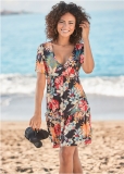 Venus Babydoll Ruffle Dress - Black Multi Venus Babydoll Ruffle Dress - Black Multi