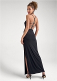 Venus Embellished Cutout Gown - Black Venus Embellished Cutout Gown - Black