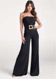 Venus Strapless Belted Jumpsuit in Black Venus Strapless Belted Jumpsuit in Black