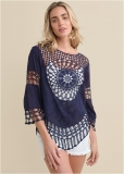 Venus Crochet Top in Navy Venus Crochet Top in Navy