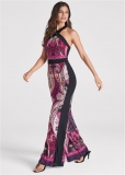 Venus Paisley Print Halter Jumpsuit in Pink Multi Venus Paisley Print Halter Jumpsuit in Pink Multi