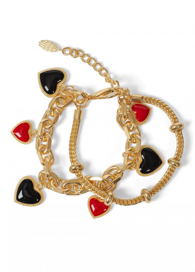 Venus Charmed Heart Bracelet in Gold Multi Venus Charmed Heart Bracelet in Gold Multi
