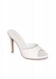 Venus Peep Toe Mules in White Venus Peep Toe Mules in White