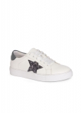 Venus Lace-Up Star Sneakers in Grey & White Venus Lace-Up Star Sneakers in Grey & White