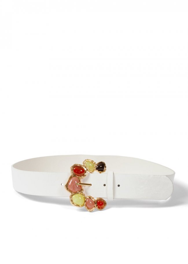 Venus Embellished Stone Belt in White Multi Venus Embellished Stone Belt in White Multi