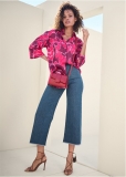 Venus Smocked Front Blouse in Pink Multi Venus Smocked Front Blouse in Pink Multi