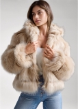 Venus Luxe Tiered Faux Fur Coat in Light Brown Venus Luxe Tiered Faux Fur Coat in Light Brown